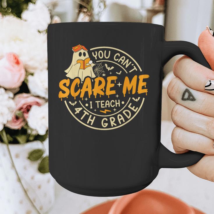 You Can't Scare Me I Teach 4th Grade Teacher Halloween Ghost Graphic Print Coffee Mug, 4th Grade Teacher Gifts, funny design