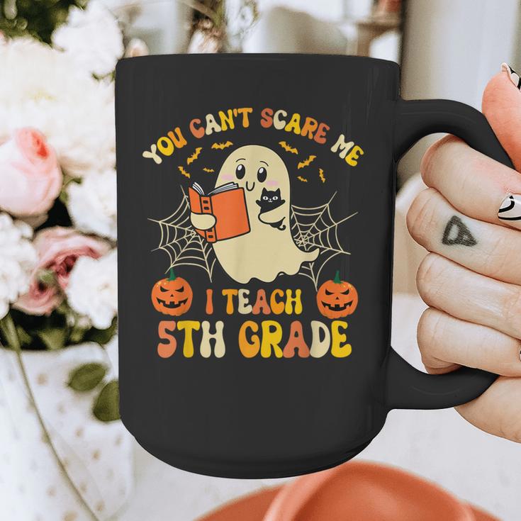 You Can't Scare Me I Teach 5th Grade Teacher Halloween Ghost Graphic Print Coffee Mug, funny design