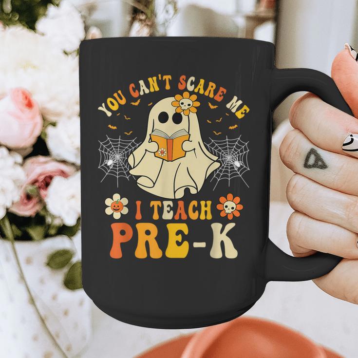 You Can't Scare Me I Teach Pre-K Halloween Teacher Ghost Graphic Print Coffee Mug, funny design