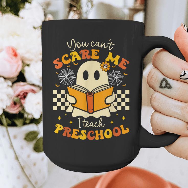 You Can't Scare Me I Teach Preschool Teacher Halloween Ghost Graphic Print Coffee Mug, funny design