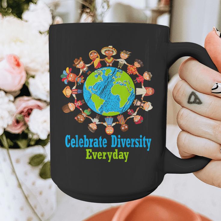 Celebrate Diversity Everyday Teachers & School Student Graphic Print Coffee Mug, funny design