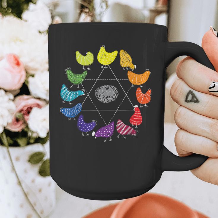 Chicken Themed Color Wheel Educational Art Teacher Artist Men Women Girls Kids Graphic Print Coffee Mug, funny design Chicken Themed Color Wheel Educational Art Teacher Artist Men Women Girls Kids Graphic Print Coffee Mug, funny design