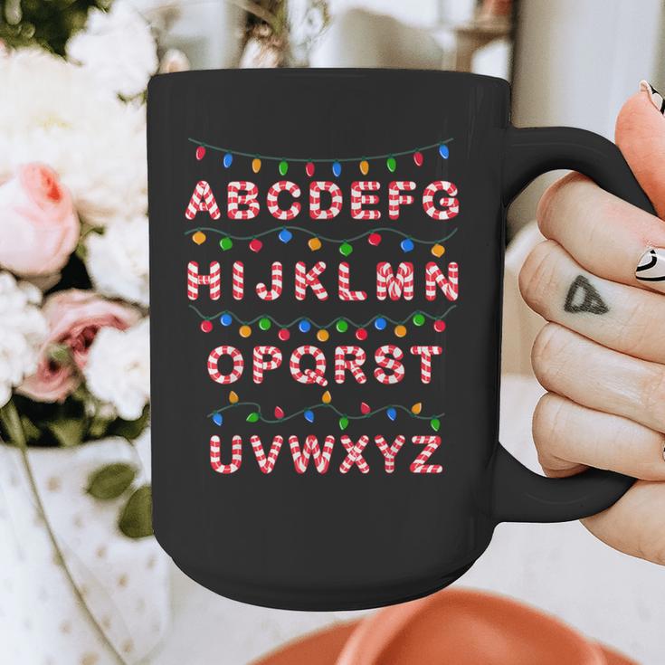 Christmas Alphabet Candy Cane Teachers Students Candy Cane For Men Women Kids Graphic Print Coffee Mug, funny design Christmas Alphabet Candy Cane Teachers Students Candy Cane For Men Women Kids Graphic Print Coffee Mug, funny design