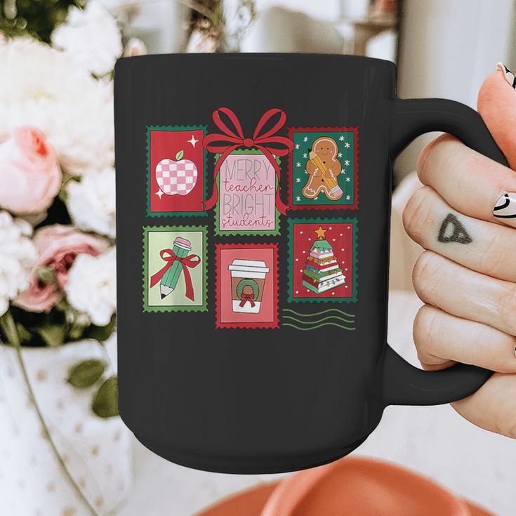 Christmas Teacher Stamps Graphic Print Coffee Mug, funny design