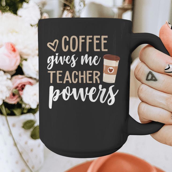 Coffee Gives Me Teacher Powers Teacher Graphic Print Coffee Mug, funny design