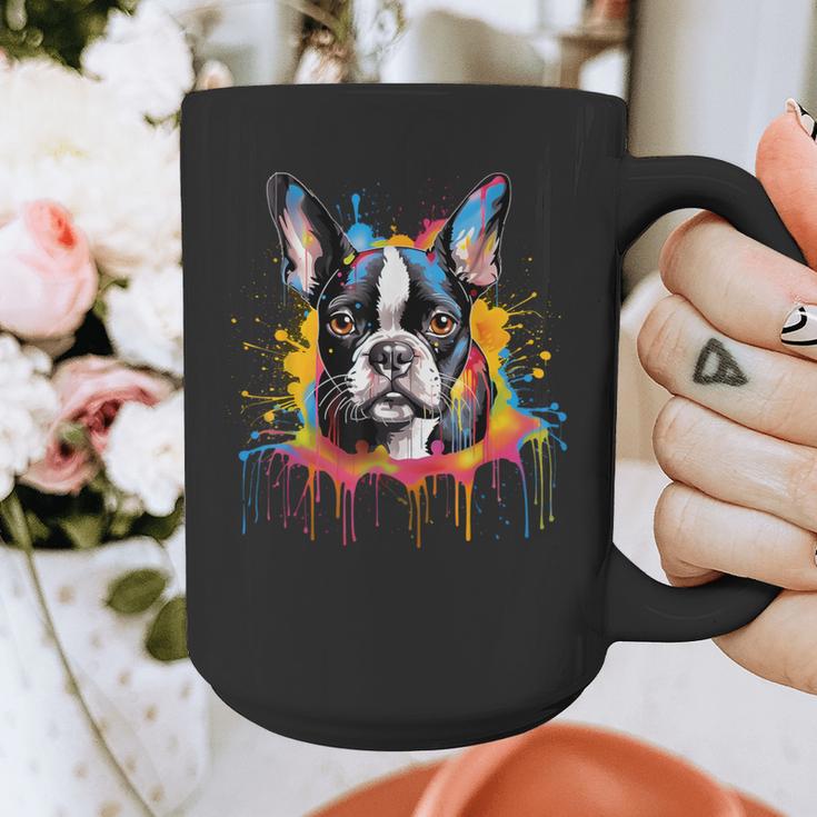 Colorful Boston Terrier Dog For Men Women Kids Graphic Print Coffee Mug, funny design