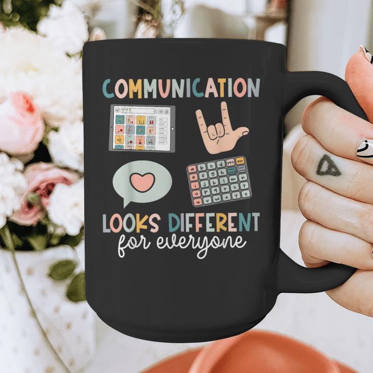 Communication Looks Different For Everyone SPED Teacher ASD Graphic Print Coffee Mug, funny design Communication Looks Different For Everyone SPED Teacher ASD Graphic Print Coffee Mug, funny design