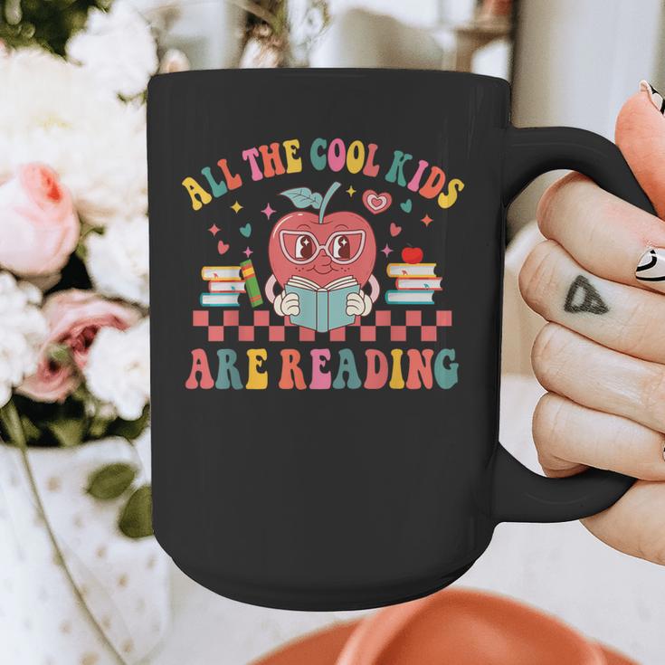 All The Cool Kids Are Reading Book Reading Teacher School Graphic Print Coffee Mug, funny design
