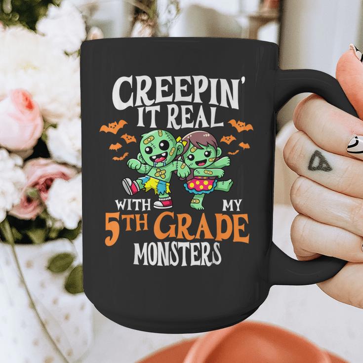 Creepin It Real Monster School 5th Grade Teacher Halloween Graphic Print Coffee Mug, funny design Creepin It Real Monster School 5th Grade Teacher Halloween Graphic Print Coffee Mug, funny design