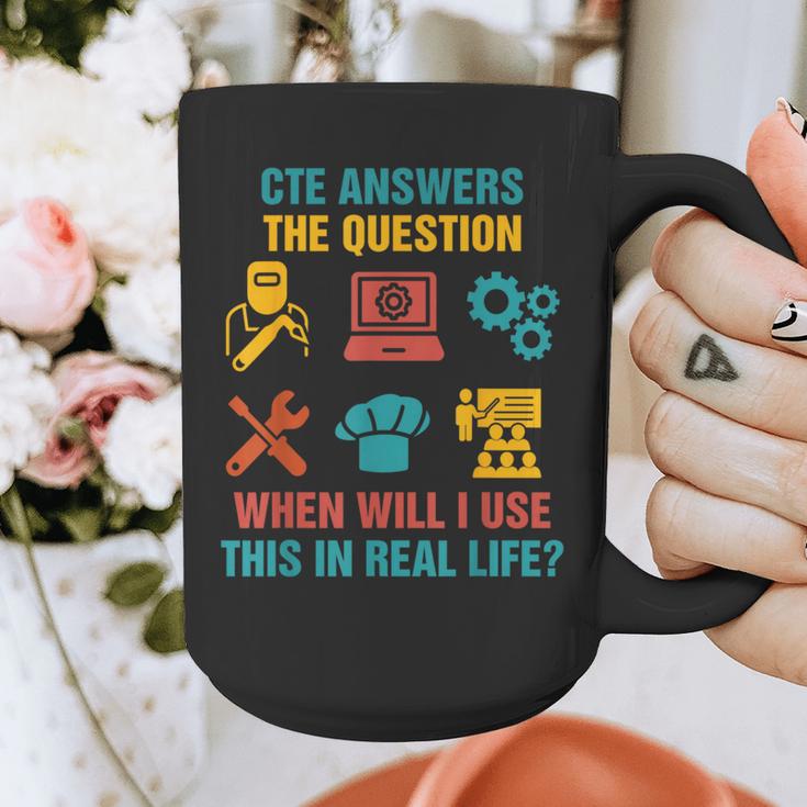 CTE Teacher CTE Crew When Will I Use This In Real Life Graphic Print Coffee Mug, funny design