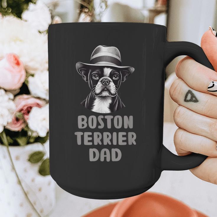 Cute Boston Terrier Dad Dog Lovers Puppy Bostie Owner Graphic Print Coffee Mug, Couple Gifts, Boston Terrier Dad Gifts, funny design