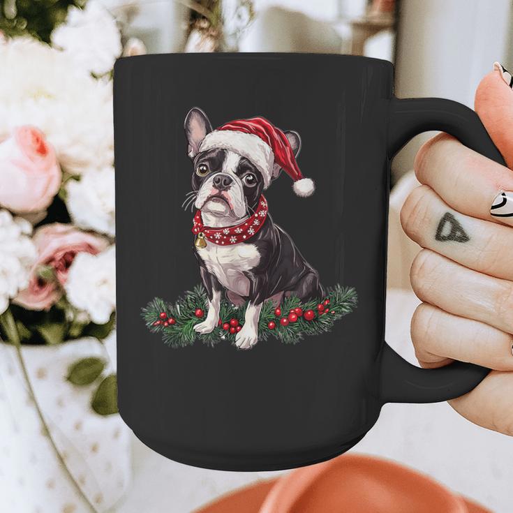 Cute Boston Terrier Dog Christmas Merry X-Mas Graphic Graphic Print Coffee Mug, Boston Terrier Christmas Gifts, funny design