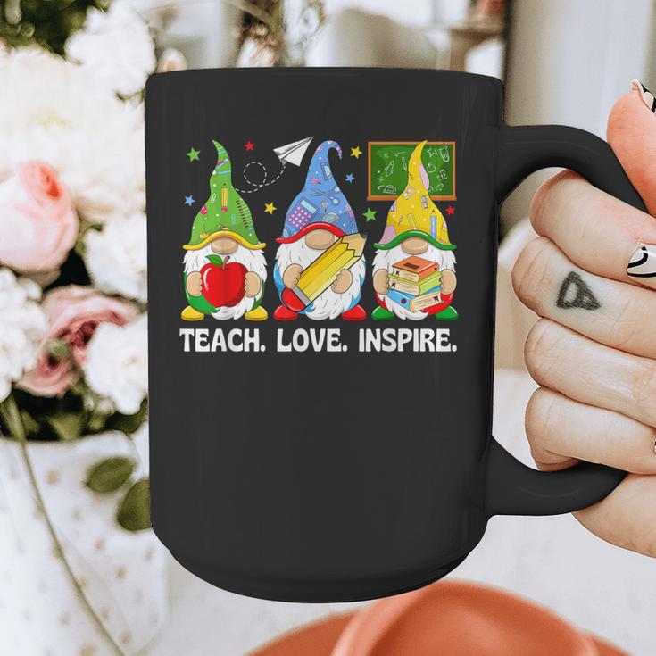 Cute Gnomes Teach Love And Inspire Back To School Teacher Graphic Print Coffee Mug, funny design