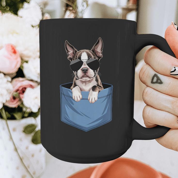 Cute Pocket Boston Terrier Lover Dog Mom Graphic Print Coffee Mug, Couple Gifts, Mom Gifts, Boston Terrier Mom Gifts, funny design