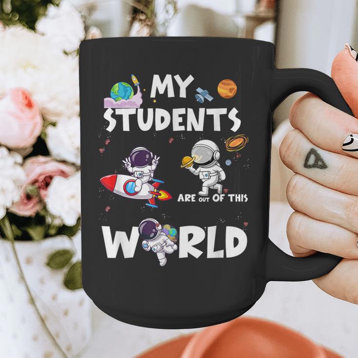 Cute Teacher My Students Are Out-Of This World Space Graphic Print Coffee Mug, funny design