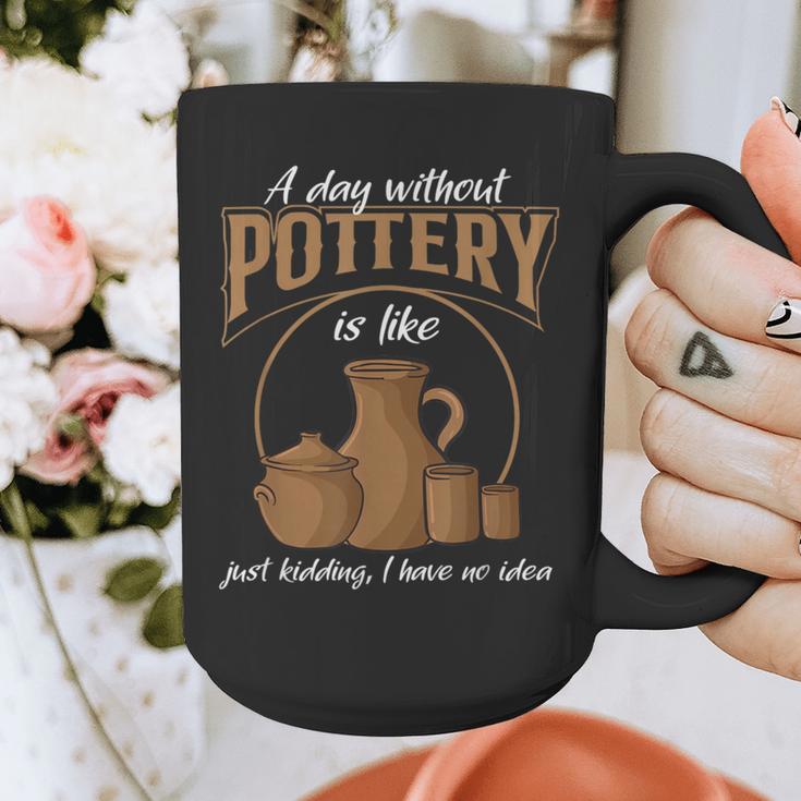 A Day Without Pottery Teacher Clay Kiln Ceramics Artist Men Women Graphic Print Coffee Mug, funny design
