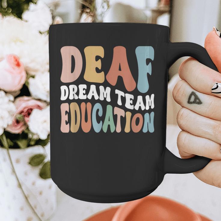 Deaf Dream Team Education Deaf Education Teacher Graphic Print Coffee Mug, funny design Deaf Dream Team Education Deaf Education Teacher Graphic Print Coffee Mug, funny design