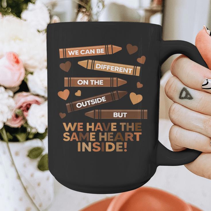 We Can Be Different On The Outside Melanin Teacher Men Women Kids Graphic Print Coffee Mug, funny design We Can Be Different On The Outside Melanin Teacher Men Women Kids Graphic Print Coffee Mug, funny design