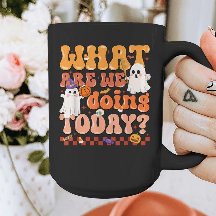 What Are We Doing Today Halloween PE Spooky Teacher Graphic Print Coffee Mug, Pe Teacher Gifts, funny design