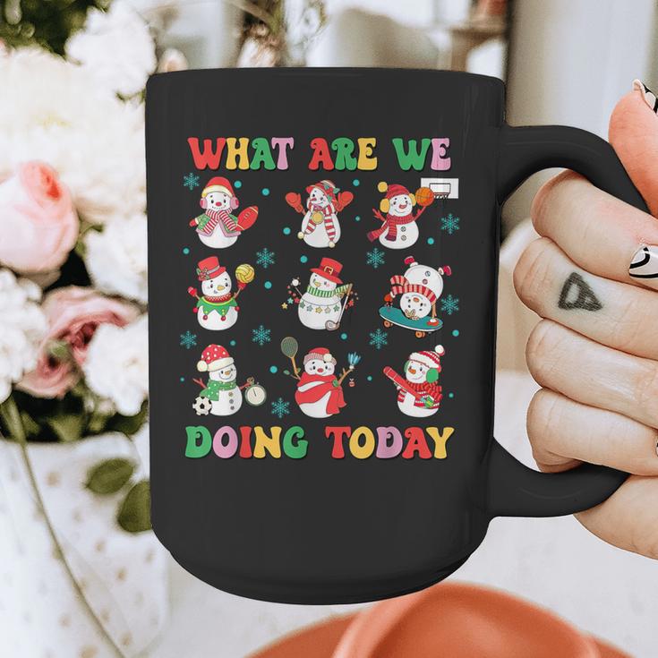 What Are We Doing Today PE Teacher Snowman Christmas Graphic Print Coffee Mug, Pe Teacher Gifts, funny design What Are We Doing Today PE Teacher Snowman Christmas Graphic Print Coffee Mug, Pe Teacher Gifts, funny design