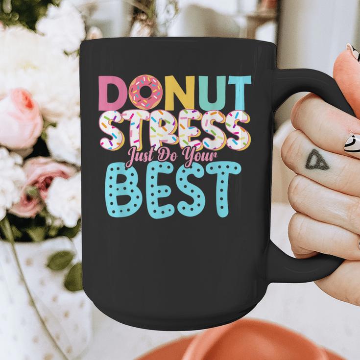 Donut Stress Just Do Your Best Teachers Testing Day For Men Women Girls Kids Graphic Print Coffee Mug, funny design Donut Stress Just Do Your Best Teachers Testing Day For Men Women Girls Kids Graphic Print Coffee Mug, funny design