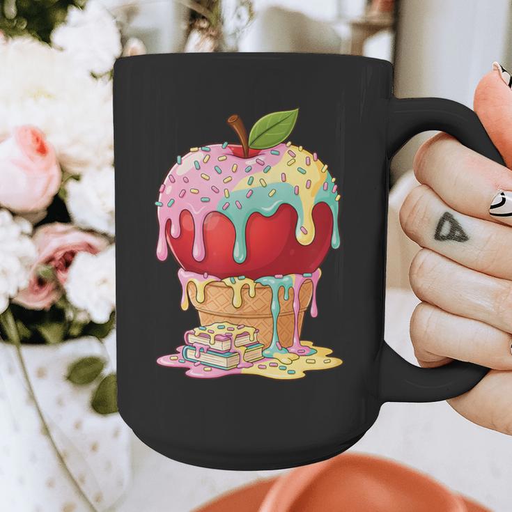 Dripping Apple Ice Cream Cone Cute Teacher Appreciation Graphic Print Coffee Mug, funny design Dripping Apple Ice Cream Cone Cute Teacher Appreciation Graphic Print Coffee Mug, funny design