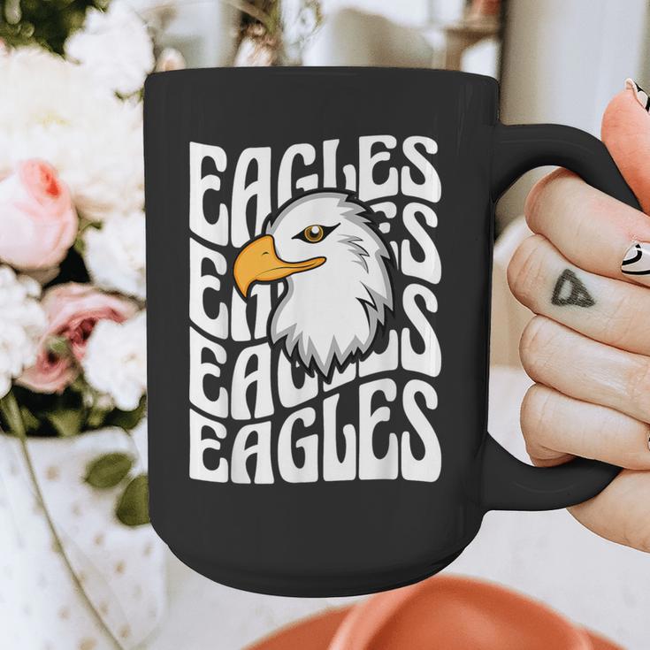 Eagles School Sports Fan Team Spirit Teacher Parent Student Graphic Print Coffee Mug, funny design