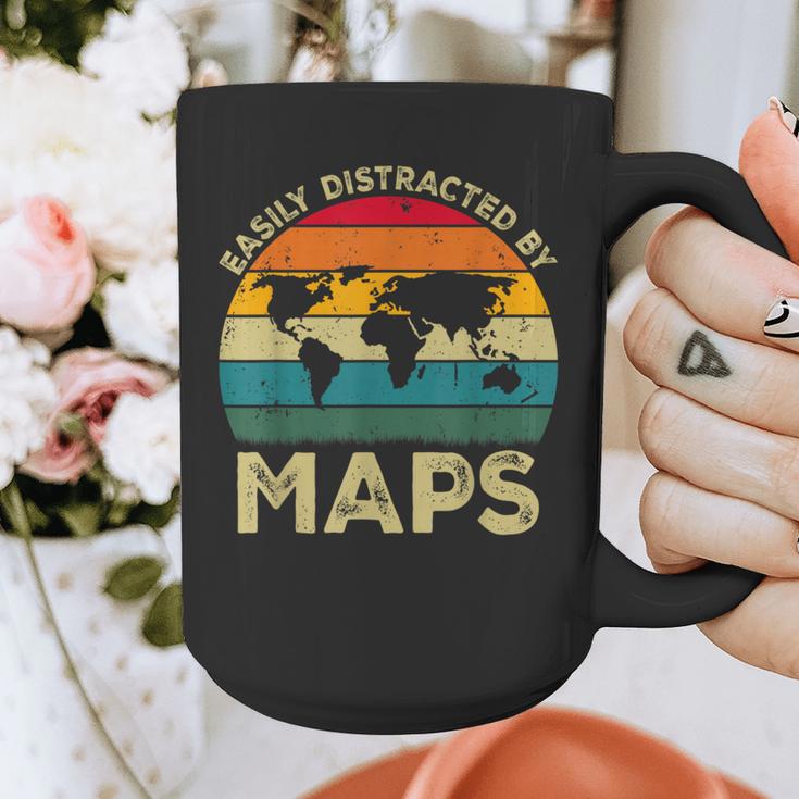 Easily Distracted By Maps Geography Teacher Graphic Print Coffee Mug, funny design Easily Distracted By Maps Geography Teacher Graphic Print Coffee Mug, funny design