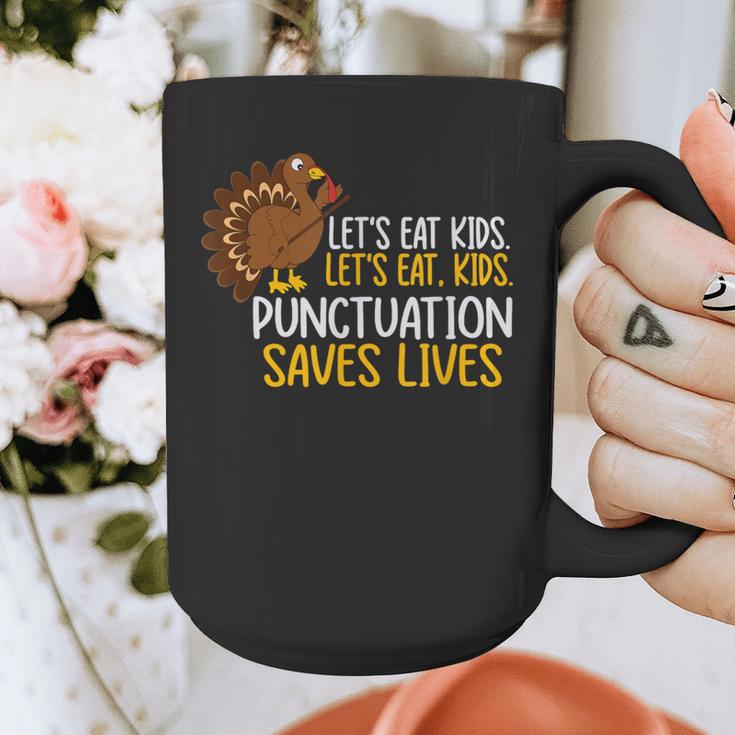 Lets Eat Kids Punctuation Turkey Thanksgiving Teacher Graphic Print Coffee Mug, funny design Lets Eat Kids Punctuation Turkey Thanksgiving Teacher Graphic Print Coffee Mug, funny design