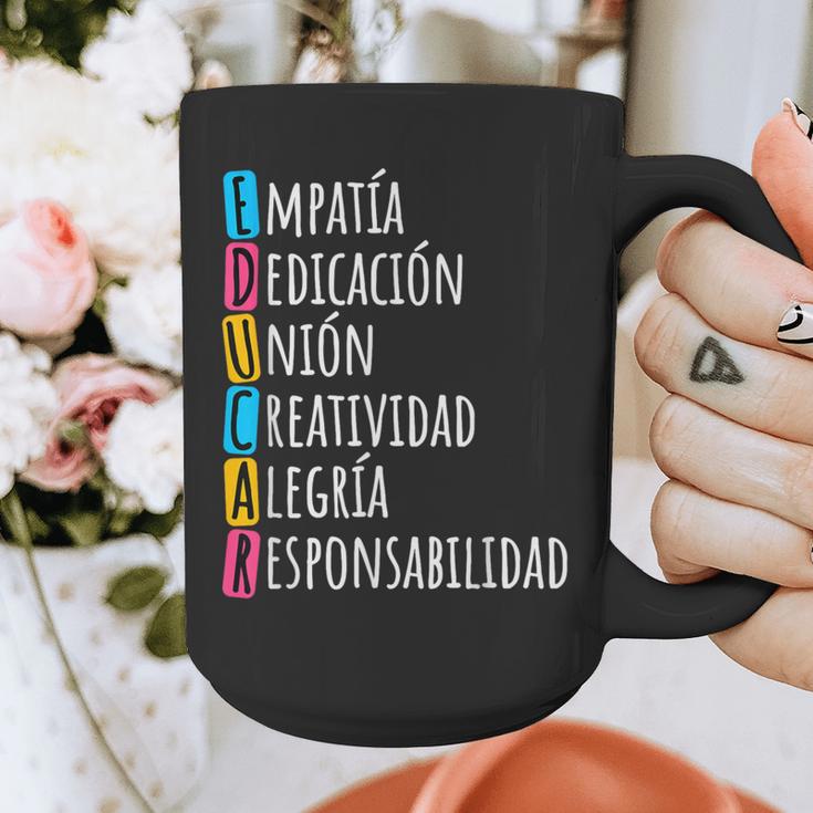 Educar Bilingual Spanish Teacher Graphic Print Coffee Mug, funny design