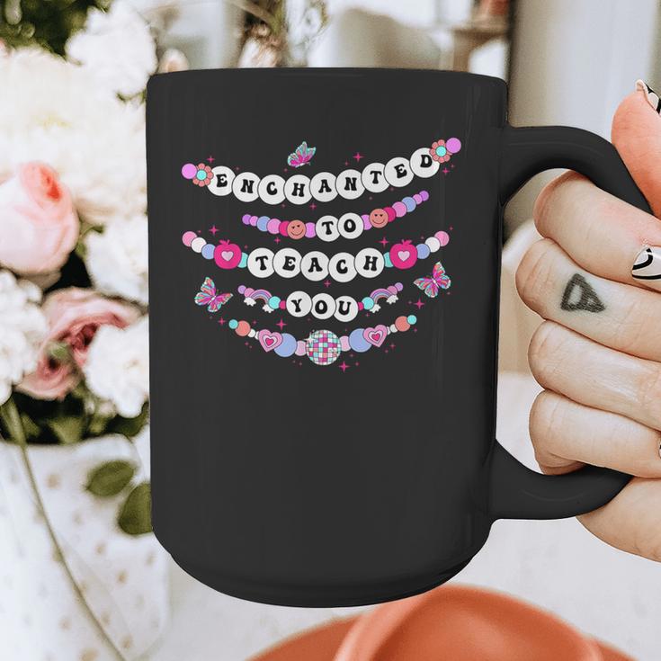 Enchanted To Teach You Bracelet Teacher Back To School Graphic Print Coffee Mug, funny design