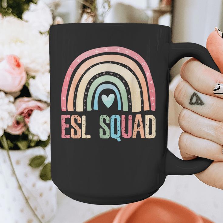 ESL Squad Teacher Crew Team Back To School English Rainbow Graphic Print Coffee Mug, Esl Teacher Gifts, English Teacher Gifts, funny design ESL Squad Teacher Crew Team Back To School English Rainbow Graphic Print Coffee Mug, Esl Teacher Gifts, English Teacher Gifts, funny design