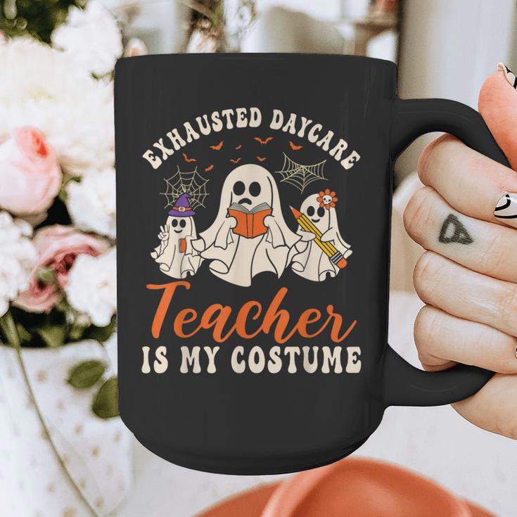 Exhausted Daycare Teacher Is My Costume Halloween Ghost Fun For Men Women Graphic Print Coffee Mug, funny design
