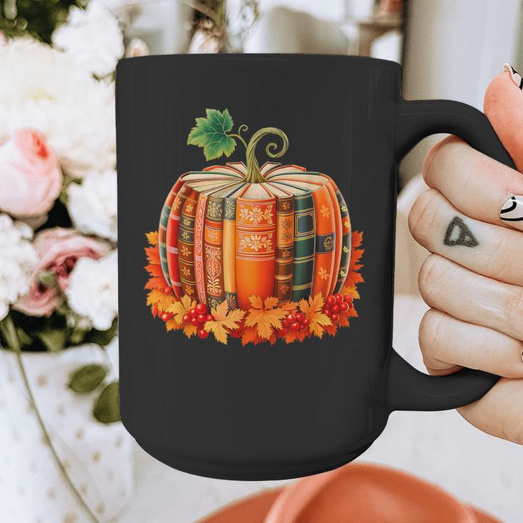Fall Book Autumn Reading Teacher Halloween Pumpkin Season Graphic Print Coffee Mug, funny design