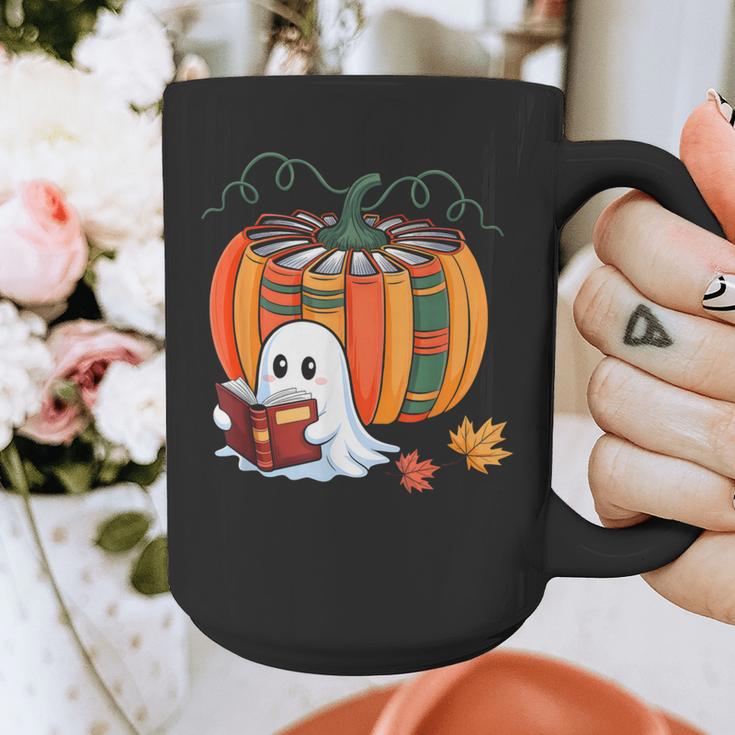 Fall Book Pumpkin Ghost Reading Books Halloween Teacher Graphic Print Coffee Mug, funny design Fall Book Pumpkin Ghost Reading Books Halloween Teacher Graphic Print Coffee Mug, funny design