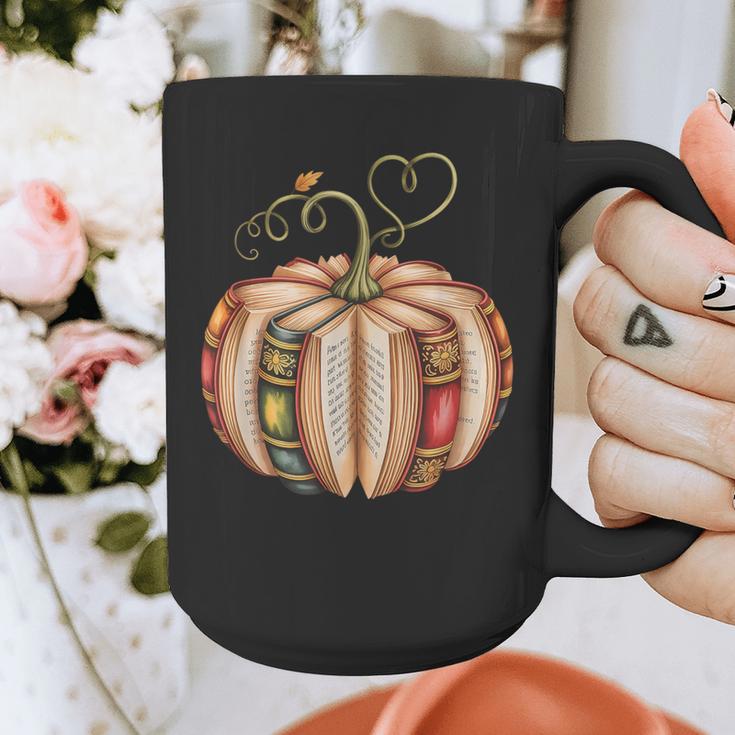 Fall Book Pumpkin Fall Librarians Bookworm Teachers Students Graphic Print Coffee Mug, funny design