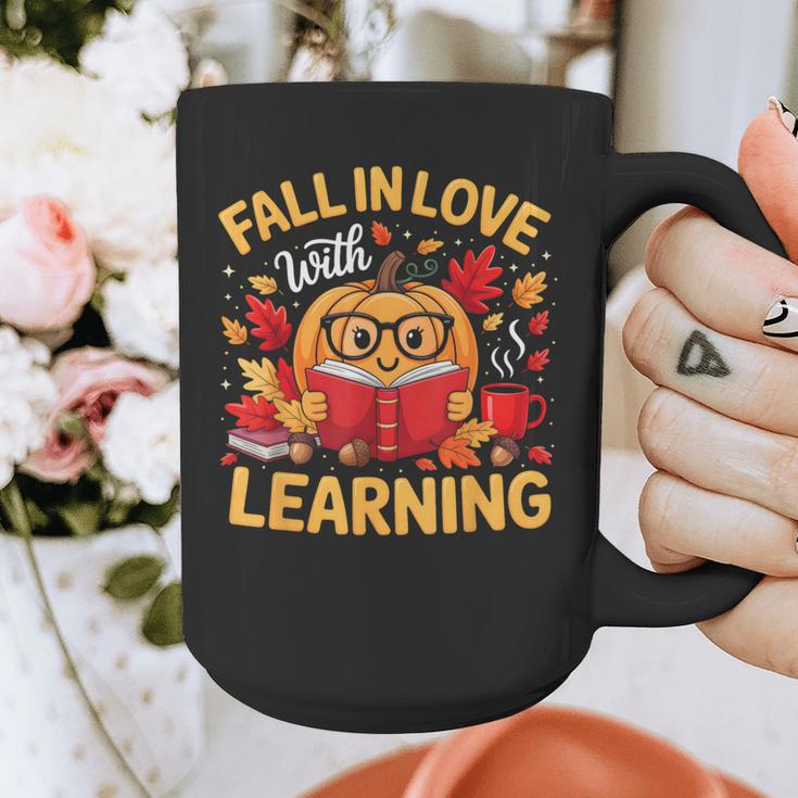 Fall In Love With Learning Pumpkin Thanksgiving Teacher Fall Graphic Print Coffee Mug, funny design Fall In Love With Learning Pumpkin Thanksgiving Teacher Fall Graphic Print Coffee Mug, funny design