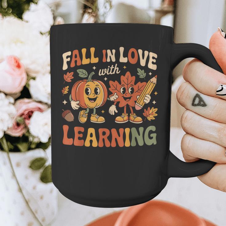 Fall In Love With Learning Retro Autumn Thanksgiving Teacher Graphic Print Coffee Mug, funny design Fall In Love With Learning Retro Autumn Thanksgiving Teacher Graphic Print Coffee Mug, funny design
