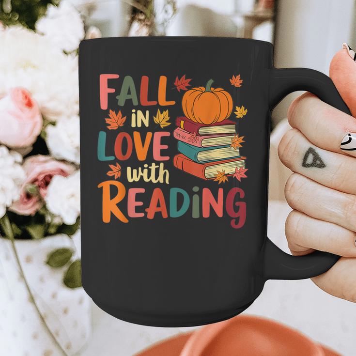 Fall In Love With Reading Autumn Thanksgiving Shirt Teacher Graphic Print Coffee Mug, funny design