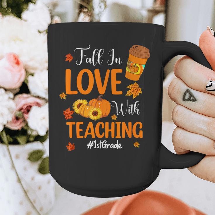 Fall In Love With Teaching 1st Grade Teacher Thanksgiving For Men Women Girls Kids Graphic Print Coffee Mug, funny design Fall In Love With Teaching 1st Grade Teacher Thanksgiving For Men Women Girls Kids Graphic Print Coffee Mug, funny design