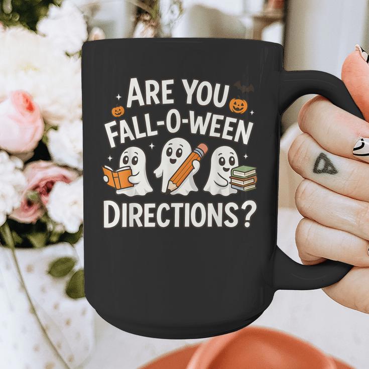 Are You Fall O Ween Directions Halloween Teacher Ghosts Graphic Print Coffee Mug, funny design