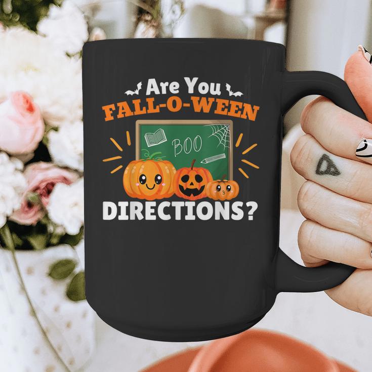 Are You Fall O Ween Directions Halloween Teacher Retro Graphic Print Coffee Mug, funny design