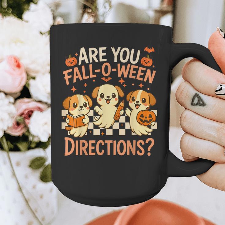Are You Fall O Ween Directions Teacher Halloween Dog Ghost Graphic Print Coffee Mug, funny design
