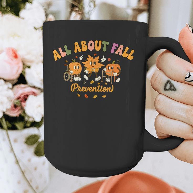 All About Fall Prevention Therapy SPED Teacher Thanksgiving Graphic Print Coffee Mug, funny design