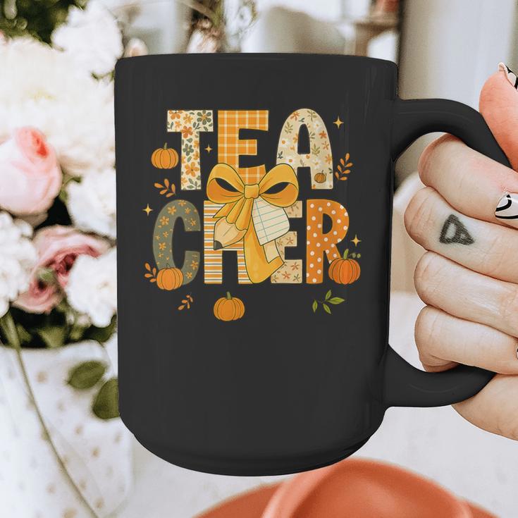 Fall Teacher Pumpkin Coquette Bow Autumn Classroom Graphic Print Coffee Mug, funny design Fall Teacher Pumpkin Coquette Bow Autumn Classroom Graphic Print Coffee Mug, funny design