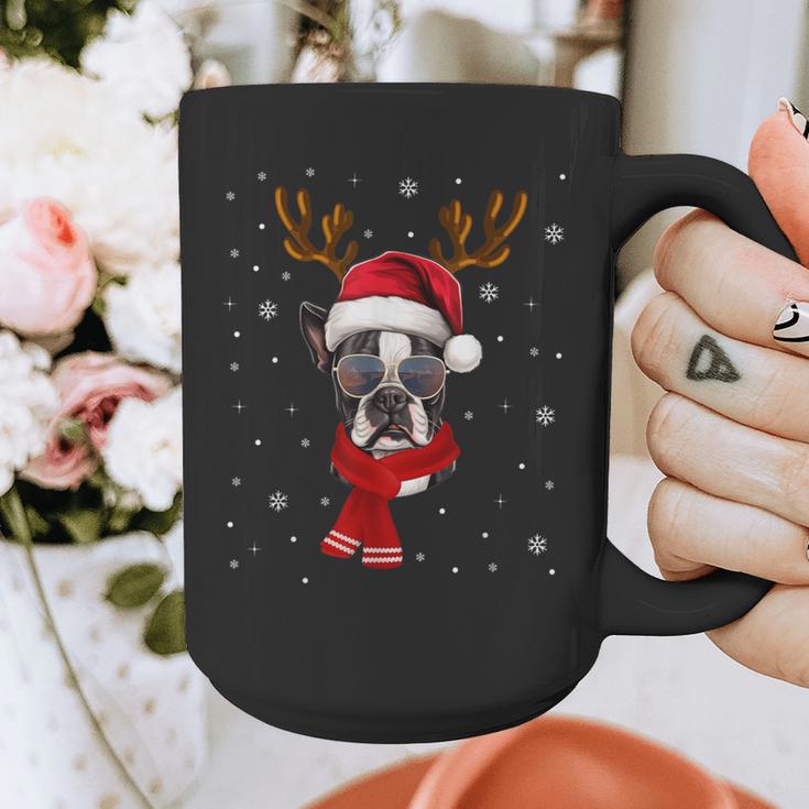 Family Matching Reindeer Xmas Boston Terrier Christmas Graphic Print Coffee Mug, Boston Terrier Christmas Gifts, funny design