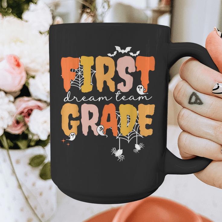 First Grade Dream Retro Team Fall Halloween Spooky Teachers Graphic Print Coffee Mug, First Grade Teacher Gifts, funny design First Grade Dream Retro Team Fall Halloween Spooky Teachers Graphic Print Coffee Mug, First Grade Teacher Gifts, funny design
