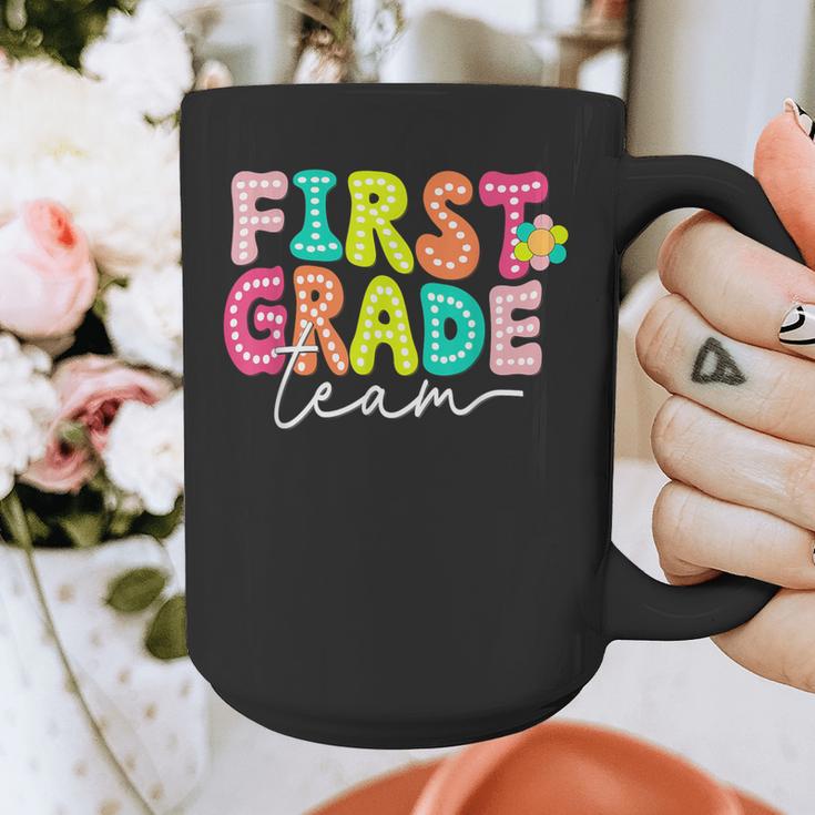 First Grade Team Teacher Back To School 1st Grade Squad Kids Graphic Print Coffee Mug, First Grade Teacher Gifts, funny design