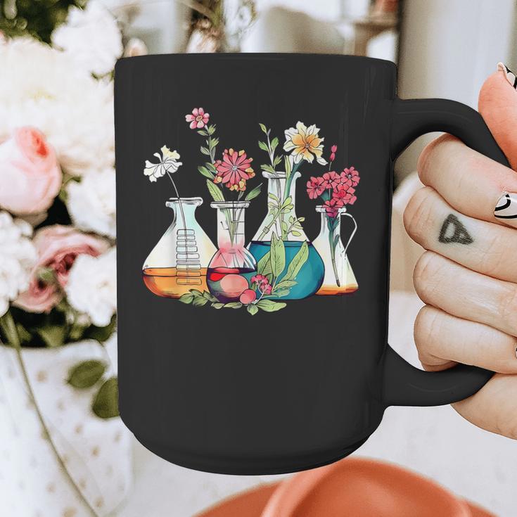 Floral Beakers Chemistry Lab Teacher Graphic Print Coffee Mug, funny design Floral Beakers Chemistry Lab Teacher Graphic Print Coffee Mug, funny design