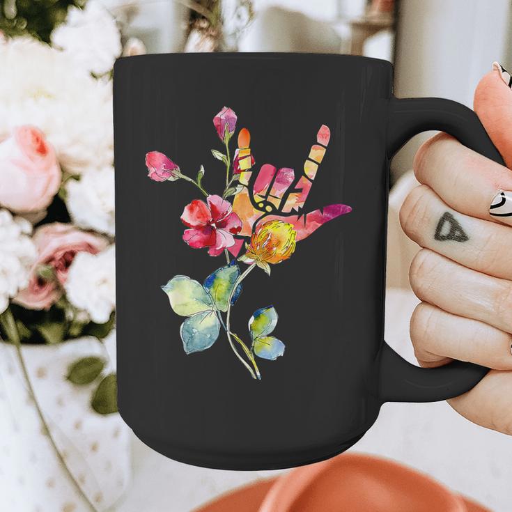 Flower American Sign Language ASL Teacher Teaching Deaf Graphic Print Coffee Mug, funny design Flower American Sign Language ASL Teacher Teaching Deaf Graphic Print Coffee Mug, funny design